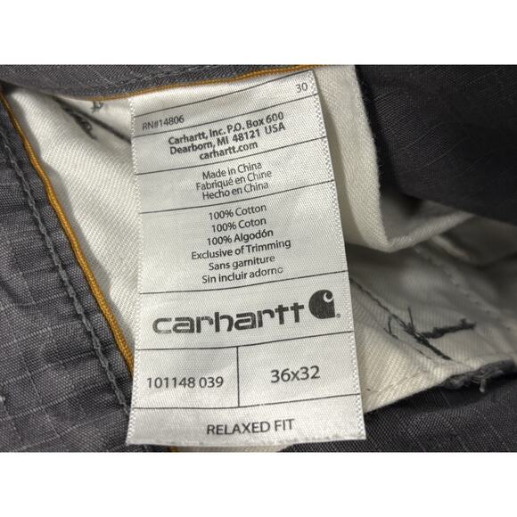 Carhartt Force Cargo Pants Men's Size 36x32 Gray Relaxed Fit Ripstop 101148-039 - Picture 14 of 14